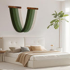HVEST Large Macrame Wall Hanging Bohemian Tapestry Boho Home Decor, Green Tapestry Aesthetic Wall Decoration for Bedroom Living Room Apartment