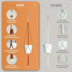 Macrame Kits for Beginners, 3 Set of Plant Hangers DIY Kit: Braided Polyester Ropes 50yds*5mm Burnt Orange, 20yds*2mm Ivory, 60+Pcs Supplies with Step-by-Step Easy Instructions (ORIV)