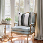 decorUhome Christmas Boho Decorative Throw Pillow Covers 18x18 Set of 2, Striped Chenille Tufted Pillow Covers with Tassels for Couch Bed Sofa, Cream White and Green