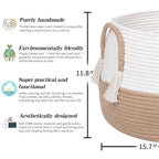 Large Basket for Toys-15.7"x 11.8"-Boho Baskets for Living Room,Bedroom,Nursery | Large Woven Baskets, Cube Basket, Under Shelf Basket | Decorative Baskets for Home Decor