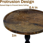 Plant Stand Indoor, 11’’ Round Wood Plant Stand Shelf for Pots, Heavy Duty 50 lbs Pedestal Flower Pot Stand with Raised Edge, Mid Century Modern Wooden Plant Holder for Indoor Plants