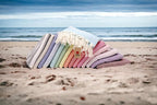 Bazaar Anatolia Turkish Beach Towel – 100% Cotton, Quick Dry, Sand Free Towel for Bathroom, Camping, Travel – Oversized 71x39 Inches – Stripe Orange