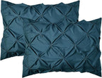 Elegant Comfort 2-Pack Sham Set Pinch Pleat Design, 1500 Premium Hotel Quality Microfiber, Stylish Design-Easy Care, Wrinkle and Stain Resistant, 2-Piece Sham Set, Pleated King, Navy