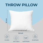 Utopia Bedding Throw Pillows (Set of 24, White), 18 x 18 Inches Pillows for Sofa, Bed and Couch Decorative Stuffer Pillow