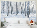 EMMTEEY Winter Birch Tapestry, 80X60 Wall Art for Bedroom, Dorm, Living Room