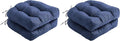 Outdoor Chair Cushions Set of 2, Patio Chair Cushions with Ties, 19x19+5” Tufted Outdoor Seat Cushions, Waterproof Patio Furniture Cushions, Outdoor Dining Chair Pads, Navy (Pack of 2)
