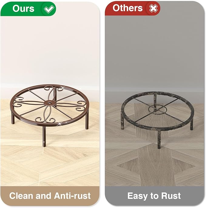 Bronze Metal Plant Stand: 10.23" Short Flower Pot Stand - Heavy Duty Plant Holder for Home Courtyard Indoor Outdoor.