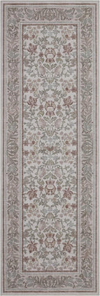 GarveeHome Runner Rugs 2x6 Kitchen Runner Rug Non Slip Washable Runners for Hallways, Boho Vintage Rugs with Rubber Backing Low-Pile Indoor Carpet for Entryway Bedroom Beige Pink