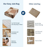 GarveeHome Checkered Jute Runner Rug 2x6 Kitchen Runner Rugs Indoor Outdoor Entryway Rug Non-Slip Washable Jute Rugs for Hallway Non Shedding Neutral Carpet for Bedside Entry Front Door Porch, Brown