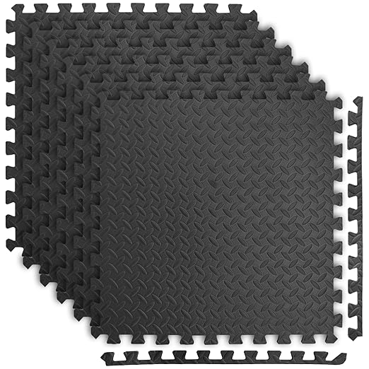 Art3d Eva Puzzle Exercise Mats, 24"x24" x 1/2” Thick Foam Interlocking Tiles for Gyms, Flooring, Workout, Gym Equipments, Pack of 6