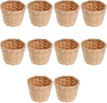 Zerodeko Set of 10 Mini Bamboo Storage Baskets Handwoven Natural Fruit Arrangement and Desktop Organizer for Home Office Party Decor