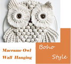 Achart Owl Macrame Wall Hanging-Hand Woven Boho Tapestry-Macrame Wall Decor -Owl Decor for Bedroom, Living Room, Nursery (Beige-Small)