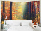 EMMTEEY Fall Tapestry Sunlight in Fall Forest Path Autumn Landscape Pretty Tapestry 60X40 Boys Tapestry