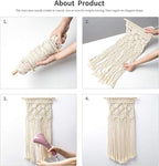 Mkono 2 Pcs Macrame Woven Wall Hanging Boho Chic Geometric Art Decor - Beautiful Bedroom Nursery Apartment Home Decoration, Gift for Girls Adults Birthday Christmas, 28" L x 13" W