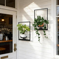 Wall Plant Holder Window Plant Shelves Set of 2, Wall Planters for Indoor Plants - Premium Metal Hanging Plant Holder for Indoor Outdoor Decor