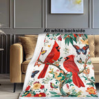 Cardinal Blanket Throw, Cardinal Gifts for Women and Men, Lightweight Soft Red Bird Blanket Fleece, Perfect for Living Room, Bedroom Decor, 60x80 Inches