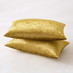 MIULEE Velvet Throw Pillow Covers 12x20 Inch, Pack of 2 - Golden, Soft Solid Lumbar Decorative Pillow Covers Modern Luxury Home Decor for Chair Couch Sofa Bedroom Livingroom