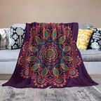 Mandala Throw Blanket Indian Hippie Bohemian Art Floral Texture Pattern Blanket for Sofa Bed Couch Chair Or Dorm 60"x80"