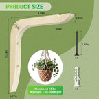 Wooden Plants Hanger, Plant Hangers Indoor Wall Mount, 8.58-Inch Hanging Plant Hooks For Wall, Basket Hooks for Lanterns, Flower Bracket, Wind Chimes, Lamp, Bird Feeders, Patio Decor(wood color 2PCS)