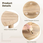 3 Pcs Wood Plant Stands, Wooden Pedestal Stands, Round Wood Display Risers, Modern Decorative Planter Holders, Flower Pot Display Trays, 6", 8", 10", Ideal for Home Decor