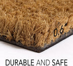 PLUS Haven 17.5x30 Door Mat with Heavy-Duty Backing - Coco Coir Doormat for Outdoor or Indoor Uses - Non-Slip Welcome Mats for Entryway or Porch - Easy to Clean Front Door Mat - Natural Brown