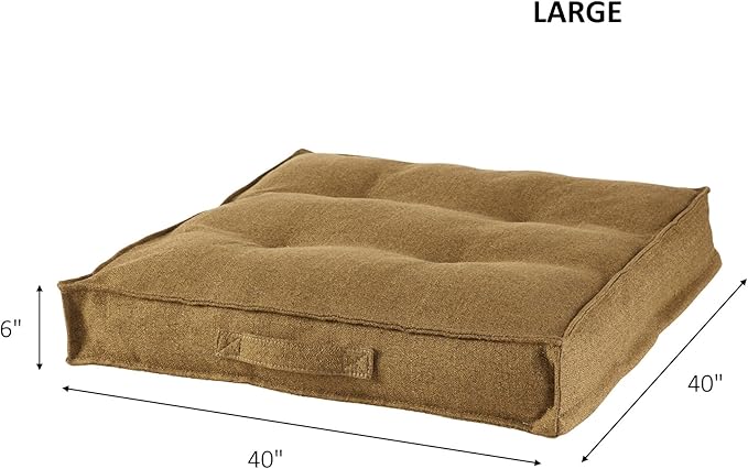 Square Tufted Floor Pillow with Removable Cover, Moss, Large (40")