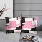 Britimes Throw Pillow Covers Modern Home Art Decor, 18 x 18 Inches Set of 2 Abstract Oil Painting Pillowcases for Bedroom, Living Room, Cushion Couch Sofa, Abstract Pink White