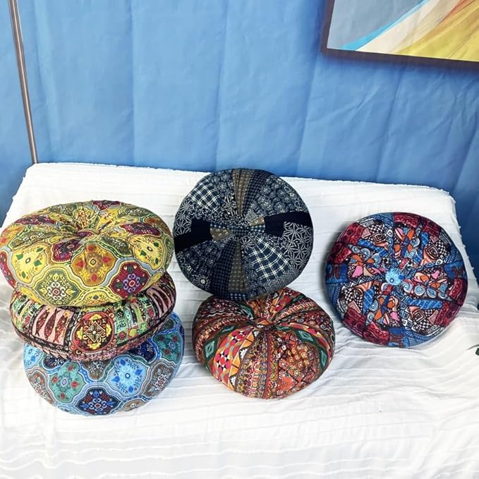 Bohemian Style D, 15.74x15.74inch, 1 Piece Thickened Comfort Design Soft Support for Floor, Chair & Home Decor