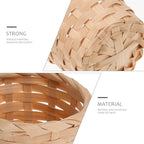Zerodeko Set of 10 Mini Bamboo Storage Baskets Handwoven Natural Fruit Arrangement and Desktop Organizer for Home Office Party Decor