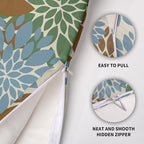 Brown Blue Green Pillow Covers 22X22 Inch Set of 2, Spring Summer Floral Dahlia Flower Cream Decorative Throw Pillow Covers Outdoor Modern Farmhouse Cushion Case for Home Couch Sofa Bed Decor