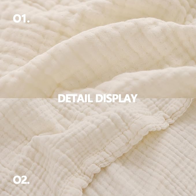 Throw Blanket for Bed 100% Cotton Ultra Soft Rustic Quilt Farmhouse Decor Fall Bed Blankets,60"×80" All Season Rustic Large Throw for Sofa Couch Chair