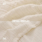 Throw Blanket for Bed 100% Cotton Ultra Soft Rustic Quilt Farmhouse Decor Fall Bed Blankets,80"×90" All Season Rustic Large Throw for Sofa Couch Chair