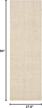 SAFAVIEH Natural Fiber Collection Runner Rug - 2'3" x 7', Ivory, Handmade Farmhouse Jute, Ideal for High Traffic Areas in Living Room, Bedroom (NF730A)