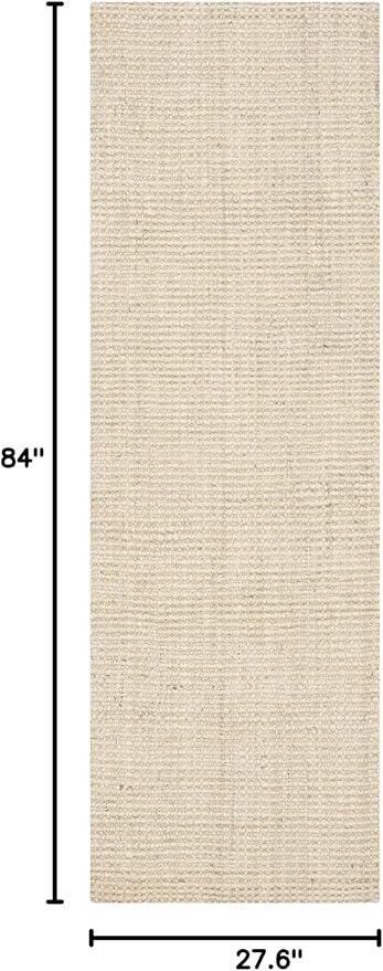 SAFAVIEH Natural Fiber Collection Runner Rug - 2'3" x 7', Ivory, Handmade Farmhouse Jute, Ideal for High Traffic Areas in Living Room, Bedroom (NF730A)