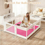 Waterproof Baby Play Mat for Floor Memory Foam 47 * 47 Cushion Playpen Playmat Tummy Time Nursery Rug Thick Pad Create Soft & Safe Area for Infants,Toddler,Kids,Hot Pink