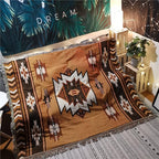 Aztec Throw Blanket Native American Blanket Southwestern Boho Decor Reversible Woven Tassels Mexican Blankets and Throws for Couch Bed Chair Wall Livingroom Outdoor Travel Brown 63"x87"