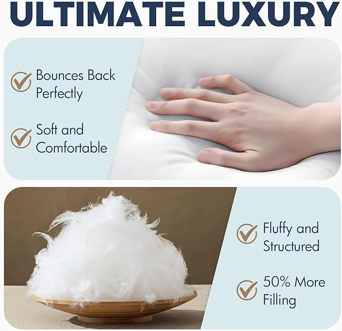 MIULEE 20x20 Pillow Inserts, Fluffy Down Alternative Filling Pack of 2 Ultra Soft Throw Pillows for Sofa Couch Bed