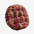 Round Bohemian Floor Pillow, Meditation Floor Seat Cushion, Large Soft Cotton Linen Pillows for Yoga Living Room Balcony Outdoor Tatami, 22x22 Inches (Redflower Round)