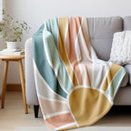 HIWX Boho Sun Throw Blanket – Pastel Sunshine Blanket for Girls or Toddlers, Soft Picnic or Nap Blanket for Nursery or Travel, 50x60 Inches