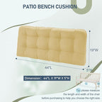 downluxe Outdoor Bench Cushion for Patio Furniture, Water Resistant Tufted Overstuffed Porch Swing Cushions, Thick Outdoor Loveseat Cushions, 44" X 19" X 5", Khaki, Set of 1