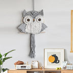 ACEDSGN Macrame Owl Wall Hanging Boho Hippy Decor, Handmade Tapestry Fiber Art Wall Decor for Nursery Bedroom Living Room, Sustainable Gift for Owl Lovers & Nature Fans