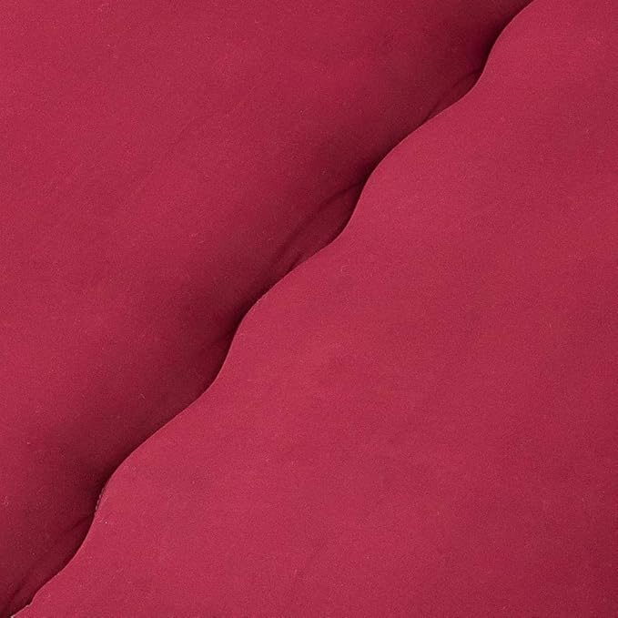 MAXYOYO Japanese Floor Futon Mattress - Thicken Sleeping Pad, Foldable Roll Up Mattress Topper, Guest Floor Bed, Burgundy, Queen