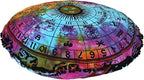 ICC 32 Inch Large Hippie Mandala Floor Pillow Ottoman Pouf Cover - Indian Peacock Daybed Oversized Cotton Cushion Cover Heavy Duty Zipper Seating Ottoman Cover - Dog Pets Bed Cover Zodiac