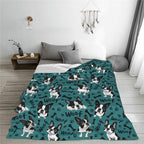 Dog Throw Blanket Soft Flannel Blanket 60"x50" in Bed Blanket Home Decor for Room Sofa Couch All Season