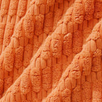 Fancy Homi 4 Packs Orange Fall Decorative Throw Pillow Covers 24x24 Inch for Couch Living Room Bed Sofa, Halloween Pumpkin Autumn Home Decor, Soft Cute Plush Corduroy Striped Cushion Case 60x60 CM