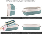 Cotton Rope Woven Toilet Paper Baskets for Organizing Decorative for Boho Decor Small Storage Gift 13"x5.9"x4" Mint Green