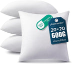 Phantoscope Pillow Inserts, Hypoallergenic 100% Virgin Fiber Square Form Microfiber Throw Pillow Inserts, Couch Bed Pillows, 20x20 Inch (Pack of 4)