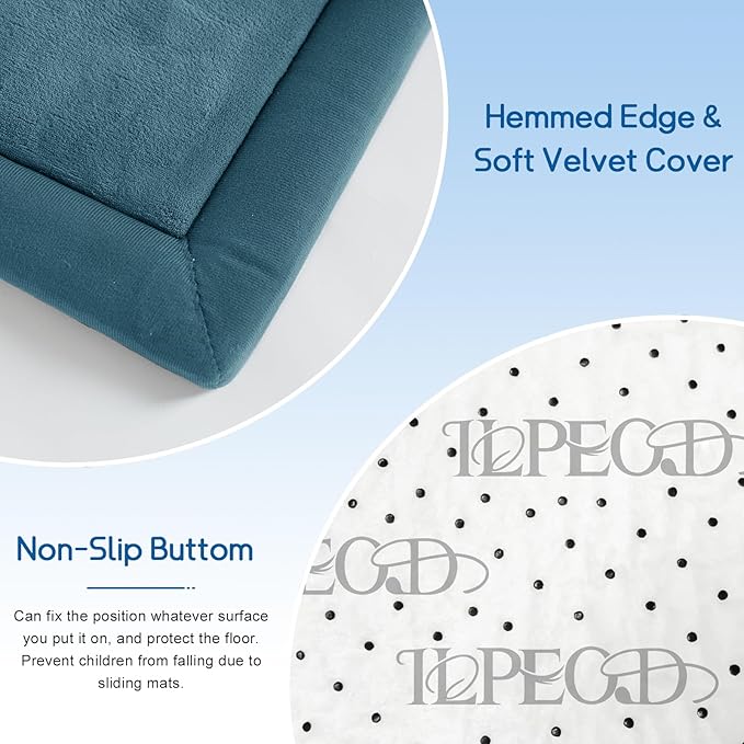 Baby Play Mat for Floor Nursery Rug Muscle Mat Area Rug Playroom Rug 59"x59" Playpen Mat Memory Foam 1.3" Thick Crawling Mat for Babies,Toddlers, Infants, Kids,Indigo