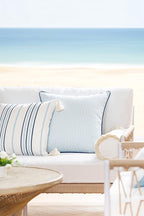 Hofdeco Premium Patio Indoor Outdoor Bolster Pillow Cover Only, 6"x20", Water Resistant, Solid with White Fringe for Backyard and Couch