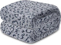 MACEVIA Flannel Fleece Cheetah Print Blanket, Leopard Throw Blanket for Women, Soft Animal Print Blankets Cozy Comfy for Bed Sofa Couch 260GSM, Suitable for All Seasons (Navy Leopard,50x60inches)